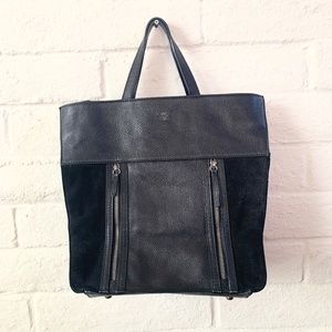 COPY - Anine Bing Structured Black Suede and Leather Bag